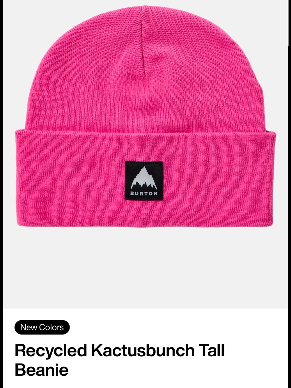 Burton Kids Pink Fold-Over Cuff Beanie